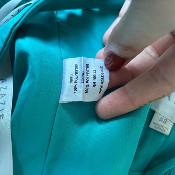 Azazie Chanel in the colour Jade (discontinued colour - size A8) - Picture 6 of 7